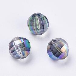 Imitation Austrian Crystal Beads, Grade AAA, Faceted, Round, Colorful, 10mm, Hole: 0.9~1mm(SWAR-F079-10mm-31)