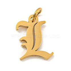 Ion Plating(IP) 304 Stainless Steel Charms, Laser Cut, Golden, Letter Charm, Letter L, 14x11.5x1.5mm, Hole: 3mm(STAS-I010-01G-L)