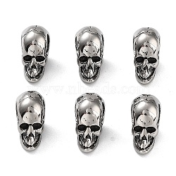 316 Surgical Stainless Steel Beads, Skull, Antique Silver, 10.5x5x8mm, Hole: 3.6mm(STAS-K276-09A-AS)