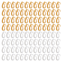 200Pcs 2 Colors Alloy Peg Bails, Pendant Pinch Bails, Golden & Silver, 12x5x6mm, Hole: 3mm and 6x3.4mm, Pin: 1mm, 100pcs/color(FIND-GO0003-07)