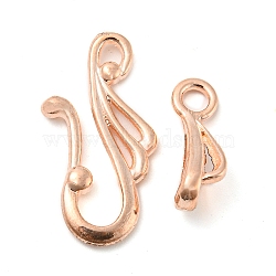 Tibetan Style Alloy Toggle Clasps, Lead Free, Cadmium Free and Nickel Free, Rose Gold, Toggle: 12mm wide, 25mm long, Bar: 16mm long, Hole: 3mm(RLF1157Y-RG-NR)