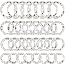 32Pcs 4 Styles Zinc Alloy Spring Gate Rings, O Rings, Platinum, 20~33x3.5~54mm, Inner Diameter: 13~26mm, 8pcs/style(FIND-SC0005-23)