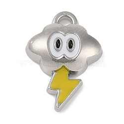 Alloy Enamel Pendants, Platinum, Cloud, 16.5x12x4mm, Hole: 1.5mm(FIND-U017-01P-03)