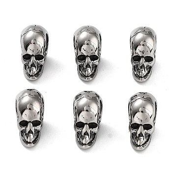316 Surgical Stainless Steel Beads, Skull, Antique Silver, 10.5x5x8mm, Hole: 3.6mm
