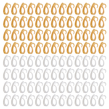 200Pcs 2 Colors Alloy Peg Bails, Pendant Pinch Bails, Golden & Silver, 12x5x6mm, Hole: 3mm and 6x3.4mm, Pin: 1mm, 100pcs/color