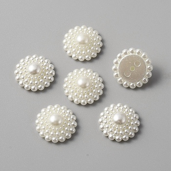 ABS Plastic Imitation Pearl Cabochons, Flower, Floral White, 21x8.5mm, about 20pcs/bag