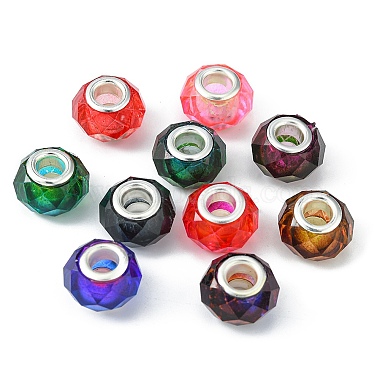 60Pcs 10 Colors Transparent Resin European Beads(RPDL-YW0001-04)-3