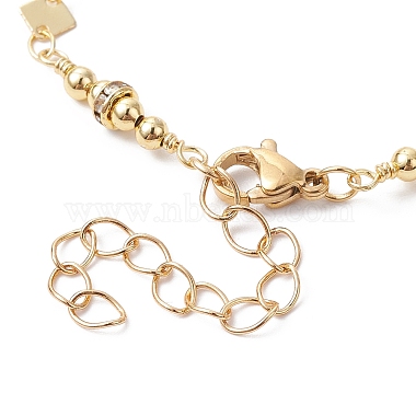 Rhombus Brass Link Bracelet Making(AJEW-JB01150-34)-3
