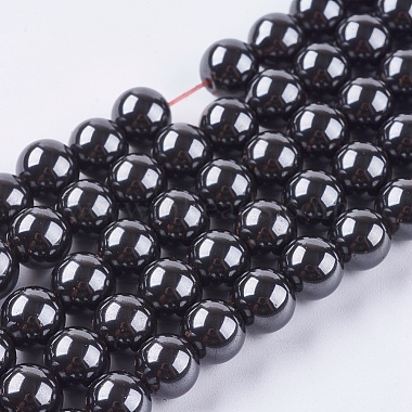 8mm Black Round Magnetic Hematite Beads