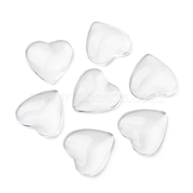 Transparent Glass Heart Cabochons(X-GGLA-R021-20mm)-4