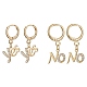 2 Pairs 2 Style Clear Cubic Zirconia Word Yes & No Dangle Leverback Earrings Sets(EJEW-JE05272)-1