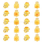 20Pcs 10 Styles Transparent Resin Bread-shaped Turtle Pendants, with Platinum Iron Loop, Orange, 24x17x11~13mm, Hole: 2mm, 2pcs/style(RESI-TA0005-24)