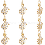 12Pcs Fruits Brass Micro Pave Cubic Zirconia Charms, with Jump Ring, Real 18K Gold Plated, 12x8x3.5mm, Hole: 3mm(KK-BBC0024-42)