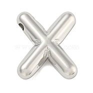 Non-Tarnish 304 Stainless Steel Pendants, Letter Charm, Letter X, 19.5x16.5x5mm, Hole: 2mm(STAS-B071-01P-X)