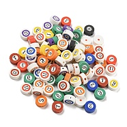 Handmade Polymer Clay Beads, Billiards, Mixed Color, 9.5x4.5mm, Hole: 1.8mm(X1-CLAY-E005-06)