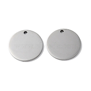 304 Stainless Steel Pendants, Stamping Blank Tag, Flat Round Charm, Stainless Steel Color, 18x1.3mm, Hole: 1.6mm(STAS-Q308-09M-P)