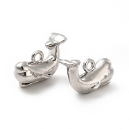 Rack Plating Alloy Charms, Cadmium Free & Lead Free, Whale Charm, Platinum, 9x14.5x6mm, Hole: 1.8mm(FIND-G044-01P)
