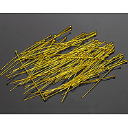 Brass Ball Head Pins, Golden, Size: about 0.6mm thick, 35mm long, about 260pcs/20g(X-RP0.6x35mm-G)