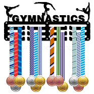 Fashion Iron Medal Hanger Holder Display Wall Rack, 3-Line, with Screws, Gymnastics, Sports, 130x290mm(ODIS-WH0037-125)