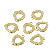 Rack Plating Brass Charms, Long-Lasting Plated, Cadmium Free & Nickel Free & Lead Free, Heart Charm, Real 18K Gold Plated, 11.5x9x1mm, Hole: 1.2mm(KK-C007-07G)