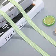 Polyester Ribbon, Tartan Ribbon, Honeydew, 1/4"(6mm), about 10m/roll(OCOR-TAC0011-05A-01)