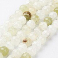Natural Gemstone Beads Strands, Flower Jade, Round, 10mm, Hole: 1mm, about 40pcs/strand, 15~16 inch(X-GSR10mmC008)
