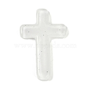 Cross Resin Cabochons, Clear, 29x18x3mm(RESI-Q014-04C)