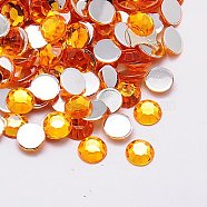 Imitation Taiwan Acrylic Rhinestone Cabochons, Faceted, Half Round, Gold, 4x1.5mm, about 10000pcs/bag(GACR-A002-4mm-11)