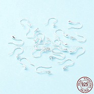 925 Sterling Silver Earring Hooks, For Half-drilled Beads, Teardrop, Silver, 15x3.5mm, 21 Gauge, Pin: 0.7mm and 0.6mm(for half drilled beads)(STER-P047-01A-S)