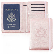 PU Leather Passport Cover, Crad Holders, Travel Wallet, Rectangle, Pink, 143x104x12mm(AJEW-WH0020-31)