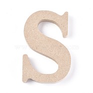 Letter Unfinished Wood Slices, Laser Cut Wood Shapes, for DIY Painting Ornament Christmas Home Decor Pendants, Letter.S, 100x66x15mm(DIY-WH0162-62S)