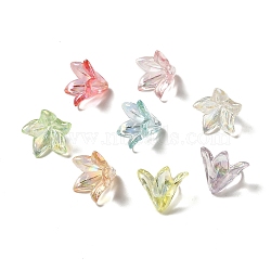 Transparent Acrylic Bead Caps, Lily Flower, Random Color, 16x12mm, Hole: 1.2mm(X-OACR-H016-05)