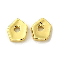 Brass Beads, Nuggets, Real 18K Gold Plated, 6x5x2mm, Hole: 1.4mm(FIND-Z035-19G)
