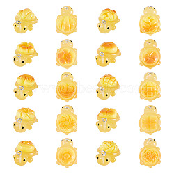 20Pcs 10 Styles Transparent Resin Bread-shaped Turtle Pendants, with Platinum Iron Loop, Orange, 24x17x11~13mm, Hole: 2mm, 2pcs/style(RESI-TA0005-24)