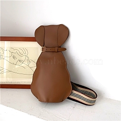 Women Shoulder Bag, PU Leather Adjustable Strap Dog Shaped Bag, Coconut Brown, 30x16x4cm(PW-WG1EAC1-03)