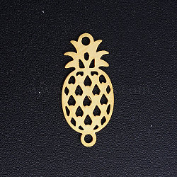 201 Stainless Steel Links connectors, Pineapple, Golden, 20x9x1mm, Hole: 1.5mm(STAS-T049-T661-2)