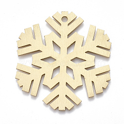 Aluminium Big Pendants, Laser Cut Big Pendants, Snowflake, Golden, 50x50x1mm, Hole: 3mm(ALUM-T001-69G)
