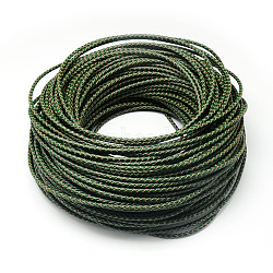 Leather Braided Cord, Sea Green, 3mm, about 54.68 yards(50m)/bundle(WL-Q005-3mm-21)