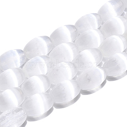 Dyed Natural Selenite Beads Strands, Rice, WhiteSmoke, 12x8mm, Hole: 0.7mm, about 32pcs/strand, 15.39''(39.1cm)(G-T138-233A)