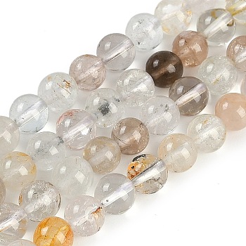 Natural Topaz Beads Strands, Round, 6~6.5mm, Hole: 0.8mm, about 63pcs/strand, 15.35''(39cm)