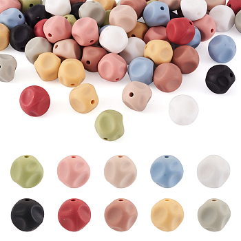 Pandahall 60Pcs 10 Colors Cube Food Grade Eco-Friendly Silicone Beads, Chewing Beads For Teethers, DIY Nursing Necklaces Making, Mixed Color, 15x15x15mm, Hole: 2mm, 6pcs/color