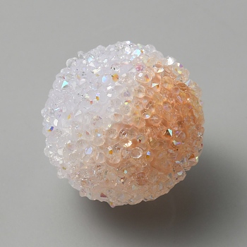 Frosted Acrylic Beads, Tow Tone, Round, Sandy Brown, 20x19mm, Hole: 2.8mm