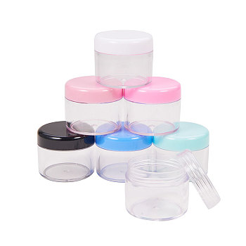 20G PS Plastic Portable Facial Cream Jar Sets, Empty Refillable Cosmetic Containers, with Screw Lid, Mixed Color, 3.7x3.1cm, Capacity: 20g, 4pcs/color, 24pcs/set