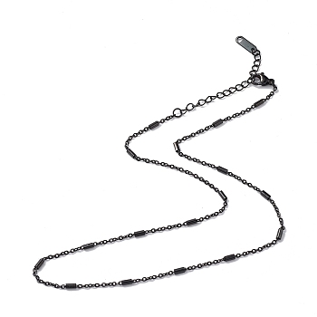 304 Stainless Steel Column Link Chain Necklace for Men Women, Gunmetal, 15.98 inch(40.6cm)