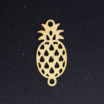 201 Stainless Steel Links connectors, Pineapple, Golden, 20x9x1mm, Hole: 1.5mm