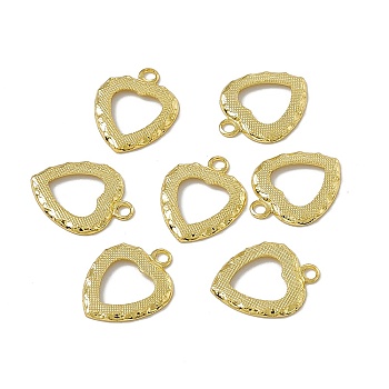 Rack Plating Brass Charms, Long-Lasting Plated, Cadmium Free & Nickel Free & Lead Free, Heart Charm, Real 18K Gold Plated, 11.5x9x1mm, Hole: 1.2mm