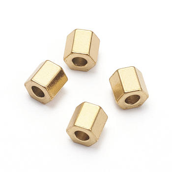Ion Plating(IP) 304 Stainless Steel Spacer Beads, Hexagon, Golden, 4.5x4.5x4mm, Hole: 1.8mm