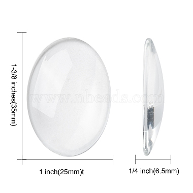 Cabochons de verre transparent de forme ovale(X-GGLA-R022-35x25)-2