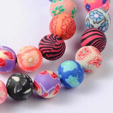 10mm Mixed Handmade Polymer Clay Round/Ball Beads(X-FIMO-10D-3)-2