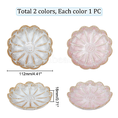 Pandahall Elite 2 pcs 2 couleurs plat à bijoux en porcelaine(AJEW-PH0004-21)-2